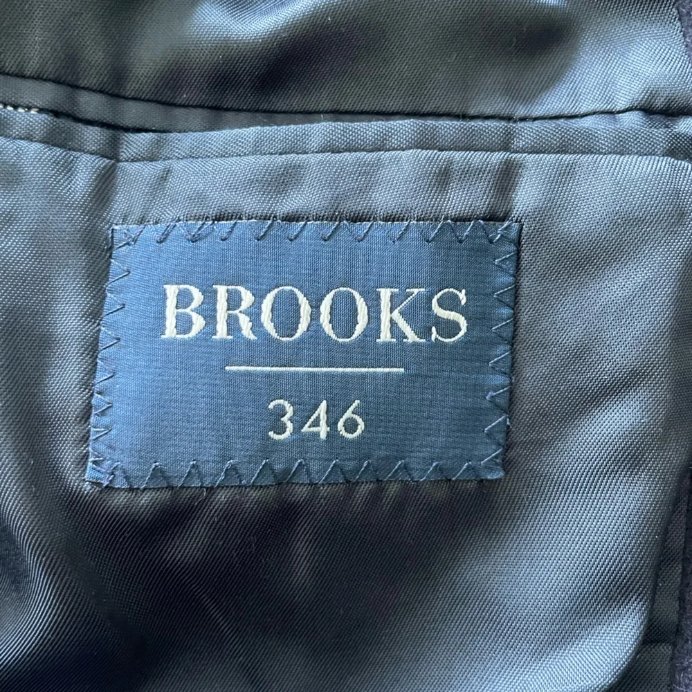 BROOKS 346 MENS 100% CASHMERE BLUE SPORT COAT JACKET SIZE 43 LONG
